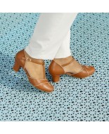 Brown Genuine Leather Vintage Low Heel Sandals