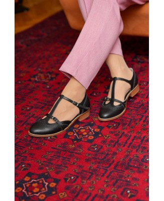 Black Genuine Leather...