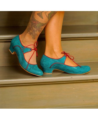 Teal Genuine Leather...